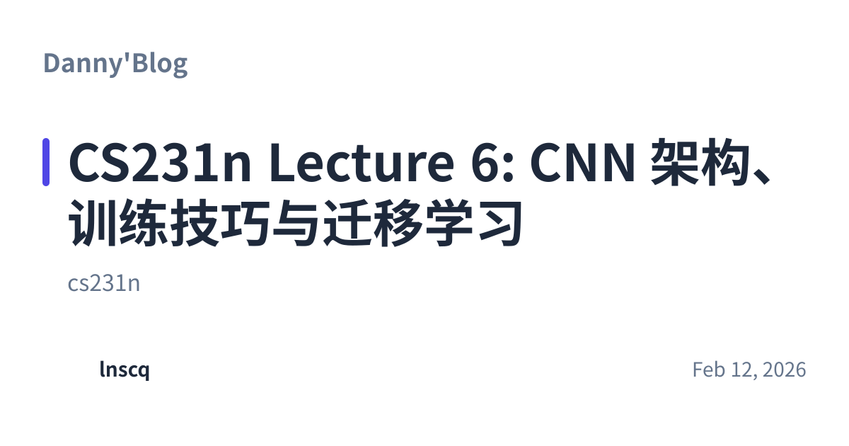 Share preview for CS231n Lecture 6: CNN 架构、训练技巧与迁移学习